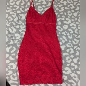 Guess Elegant Red Lace Dress
